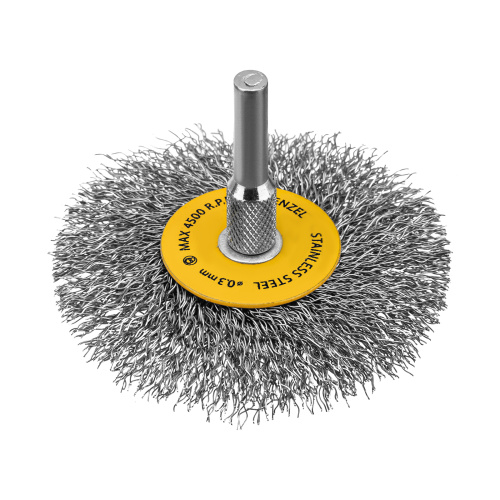 Набор щеток для дрели, 5 Плоских 25-38-50-63-75 мм, шпилька, нерж. вит. проволока Denzel по ценам производителя в Уфе с доставкой по всей России