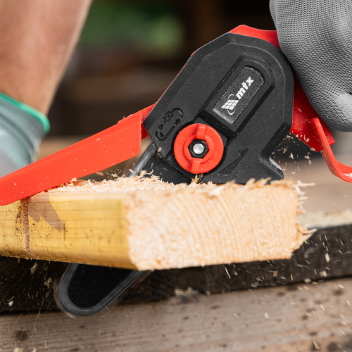 Цепная мини-пила аккумуляторная, MCS-100, шина 100 мм, Li-Ion, 20 В MTX по ценам производителя в Уфе с доставкой по всей России