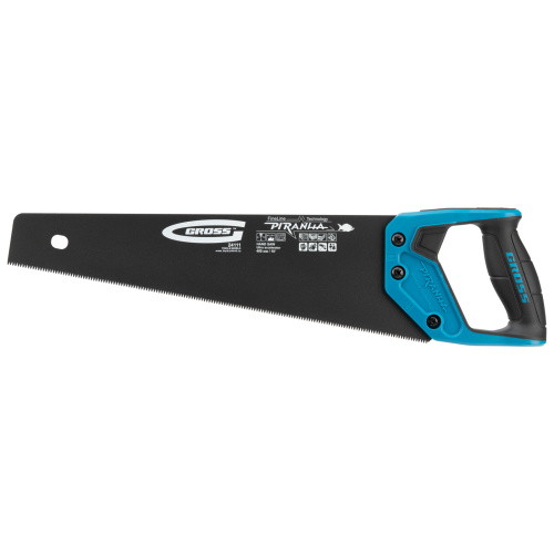 Ножовка по дереву "Piranha", 400 мм, 11-12 TPI, зуб-3D, каленый зуб, тефлоновое покрытие полотна, двухкомпонентная рукоятка Gross по ценам производителя в Уфе с доставкой по всей России