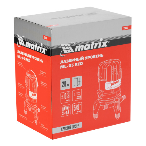 Лазерный уровень ML 05 Red, 20 м, 635 нм, резьба 5/8" Matrix по ценам производителя в Уфе с доставкой по всей России