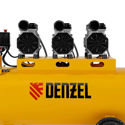 Компрессор безмасляный, малошумный DLS 1800/100,1800 Вт, 3x600, 100 л, 345 л/мин Denzel по ценам производителя в Уфе с доставкой по всей России