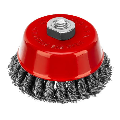 Щетка для УШМ, 100 мм, М14, "чашка", двухрядная, крученая проволока 0.5 мм Matrix по ценам производителя в Уфе с доставкой по всей России