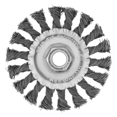 Щетка для УШМ 100 мм, М14, плоская, крученая проволока 0.5 мм Matrix по ценам производителя в Уфе с доставкой по всей России