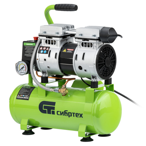 Компрессор безмаслянный малошумный МБ 750/10,750 Вт, 10 л, 150 л/мин Сибртех по ценам производителя в Уфе с доставкой по всей России