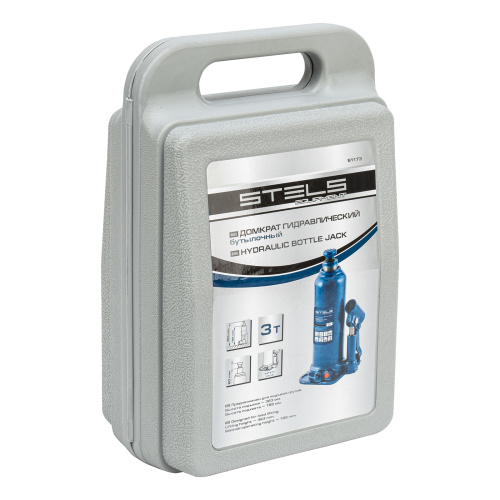 Домкрат гидравлический бутылочный, 3 т, h подъема 188-363 мм, в пластиковом кейсе Stels купить в Москве с доставкой по всей России | ProtosMarket.ru