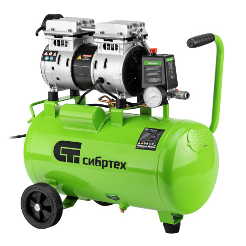 Компрессор безмаслянный малошумный МБ 1100/24,1100 Вт, 24 л, 170 л/мин Сибртех по ценам производителя в Уфе с доставкой по всей России