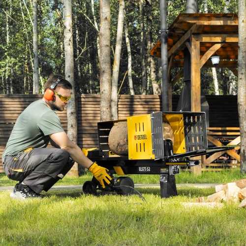 Дровокол электрический ELS7T-52, 2300 Вт, сила раскола 7т, макс. размеры полена D250 x 520 мм Denzel по ценам производителя в Уфе с доставкой по всей России