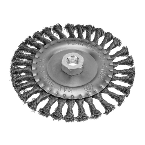 Щетка для УШМ 150 мм, М14, плоская, крученая проволока 0.35 мм Matrix по ценам производителя в Уфе с доставкой по всей России