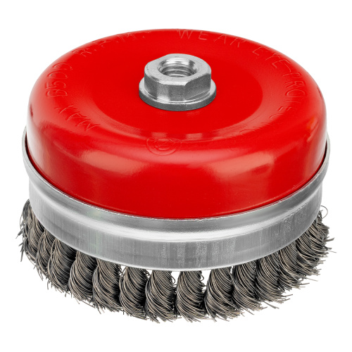 Щетка для УШМ Heavy Duty, 125 мм, М14, "чашка", крученая проволока 0.5 мм Matrix по ценам производителя в Уфе с доставкой по всей России