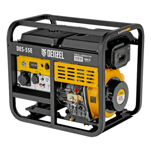 Генератор дизельный DES-55E, 5,5 кВт, 230 В, 11 л, электростартер Denzel по ценам производителя в Уфе с доставкой по всей России