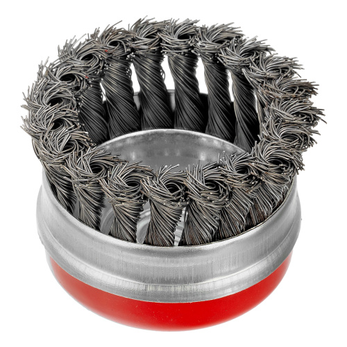 Щетка для УШМ Heavy Duty, 80 мм, М14, "чашка", крученая проволока 0.5 мм Matrix по ценам производителя в Уфе с доставкой по всей России