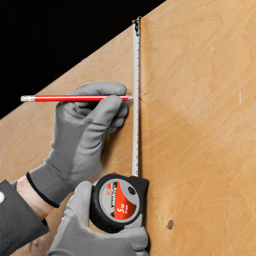 Рулетка Continuous fixation,5 м х 19 мм,двухкомпонентный корпус,плавная фиксация Matrix по ценам производителя в Уфе с доставкой по всей России