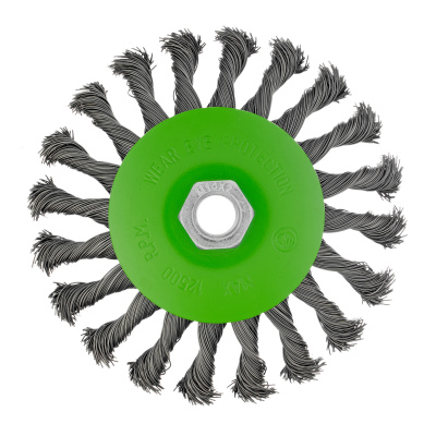 Щетка для УШМ, 125 мм, М14, "тарелка", крученая металлическая проволока Сибртех по ценам производителя в Уфе с доставкой по всей России