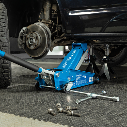 Домкрат гидравлический подкатной, 3 т, 120-450 мм, быстрый подъем, проф. Stels по ценам производителя в Уфе с доставкой по всей России