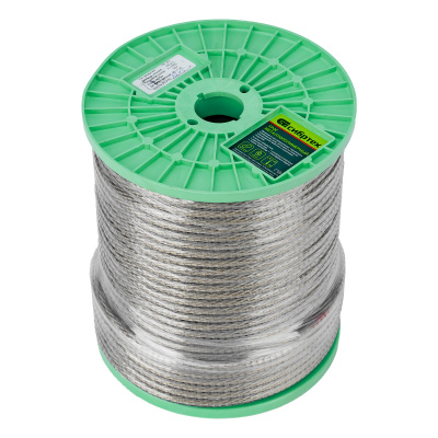 Трос металлополимерный прозрачный ПР-8.0, толщина 8.0 мм, катушка 100 метров Сибртех по ценам производителя в Уфе с доставкой по всей России