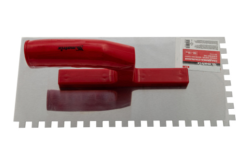 Гладилка из нержавеющей стали, 280 х 130 мм, зеркальная полировка, пластмассовая ручка, зуб 8 х 8 мм Matrix по ценам производителя в Уфе с доставкой по всей России