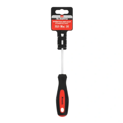 Отвертка Anti-Slip, SL5 х 100 мм, CrV, двухкомпонентная рукоятка Matrix по ценам производителя в Уфе с доставкой по всей России