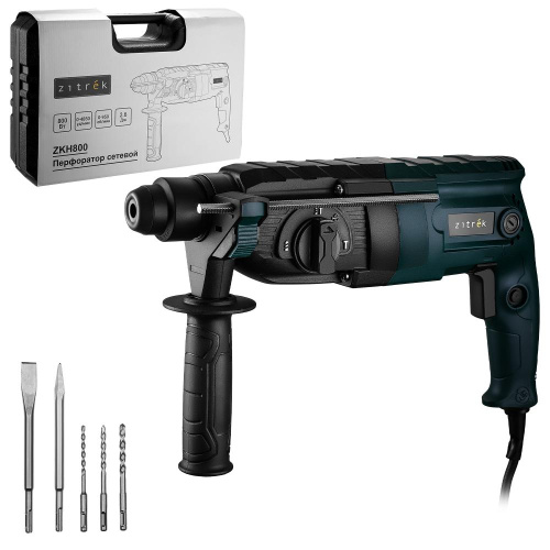 Перфоратор сетевой Zitrek ZKH800 в кейсе, с набором из 5 буров, 800 Вт по ценам производителя в Уфе с доставкой по всей России