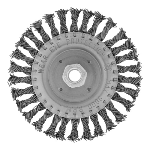 Щетка для УШМ 150 мм, М14, плоская, крученая проволока 0.8 мм Matrix по ценам производителя в Уфе с доставкой по всей России