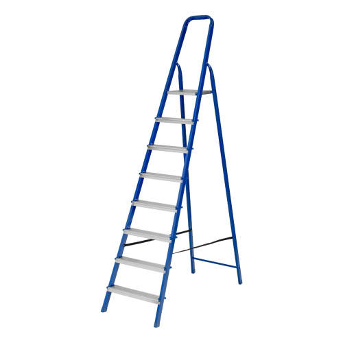 Стремянка, 8 ступеней, стальной профиль, алюминиевые ступени Сибртех по ценам производителя в Уфе с доставкой по всей России