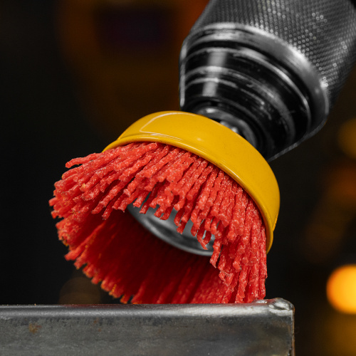 Щетка для дрели, 65 мм, Чашка, со шпилькой, нейлоновая щетина Denzel по ценам производителя в Уфе с доставкой по всей России