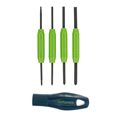 Отвертка со сменными двухсторонними насадками, 8 в 1, пластиковый кейс, CrV Сибртех по ценам производителя в Уфе с доставкой по всей России