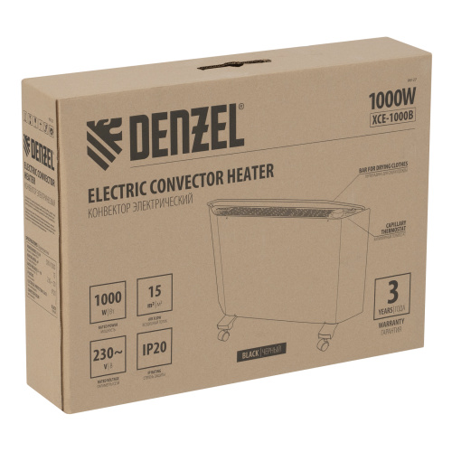 Конвектор электрический XCE-1000 B, 230 В, 1000 Вт, X-образный нагреватель Denzel по ценам производителя в Уфе с доставкой по всей России