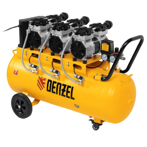 Компрессор безмасляный, малошумный  DLS 2250/100, 2250 Вт, 3x750, 100 л, 410 л/мин блок управления/ Denzel по ценам производителя в Уфе с доставкой по всей России