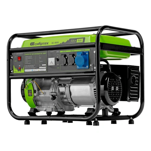 Генератор бензиновый БС-8000, 6,6 кВт, 230В, четырехтактный, 25 л, ручной стартер Сибртех по ценам производителя в Уфе с доставкой по всей России