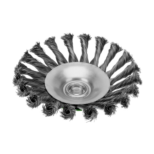 Щетка для УШМ, 125 мм, М14, "тарелка", крученая металлическая проволока Сибртех по ценам производителя в Уфе с доставкой по всей России