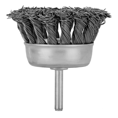Щетка для дрели, 65 мм, "чашка" со шпилькой, крученая металлическая проволока Matrix по ценам производителя в Уфе с доставкой по всей России