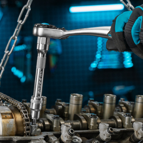 Набор торцевых головок, трещотка 120 зубьев, 1/2", CrV, 12 предметов Gross по ценам производителя в Уфе с доставкой по всей России