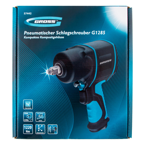 Гайковерт пневматический ударный G1285, 1/2, Twin Hammer, 1220Нм, 6500 об/мин, композитный Gross по ценам производителя в Уфе с доставкой по всей России