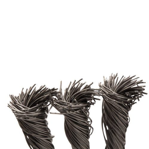 Щетка для УШМ, 200 мм, "Плоская", крученая нержавеющая проволока 0.5 мм, посадка 22.2 мм Denzel по ценам производителя в Уфе с доставкой по всей России