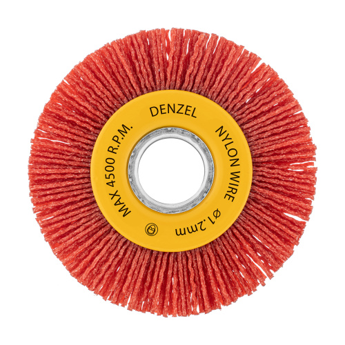 Щетка для УШМ, 100 мм, Плоская, нейлоновая щетина, посадка 22,2 мм Denzel по ценам производителя в Уфе с доставкой по всей России