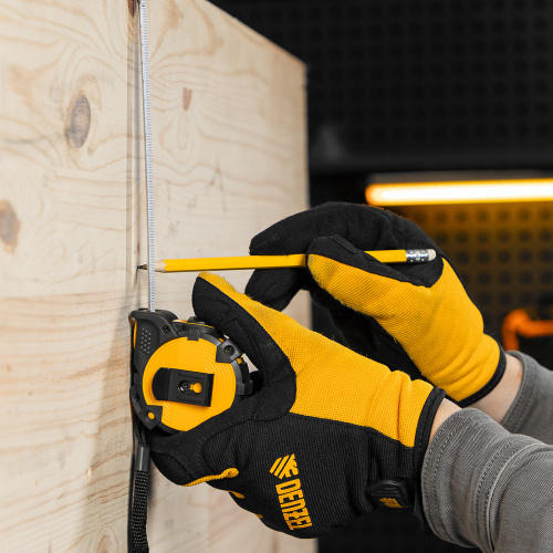 Рулетка 3м х 16мм, автоматич. фиксац., нейлон. покрытие, магнит. зацеп, двухстор. разметка Denzel по ценам производителя в Уфе с доставкой по всей России