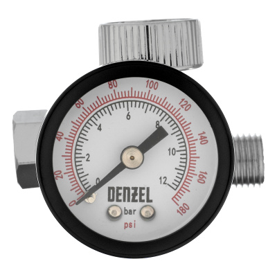 Регулятор давления с манометром для краскораспылителя K1500, 12 бар, 1/4" Denzel купить в Москве с доставкой по всей России | ProtosMarket.ru