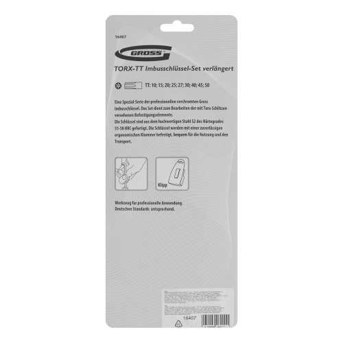 Набор ключей имбусовых Torx -TT, 9 шт: T10-T50, удлиненные, S2, сатинированные Gross по ценам производителя в Уфе с доставкой по всей России