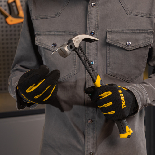 Молоток-гвоздодер 450 г, цельнокованый,боек с магнитом, двухкомп. обрезин. рук-ка Denzel по ценам производителя в Уфе с доставкой по всей России