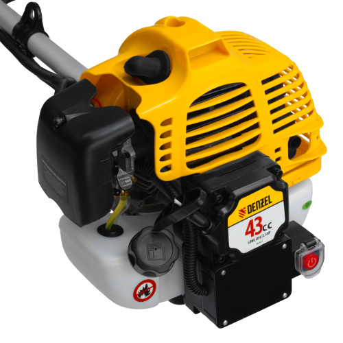 Триммер бензиновый DT-43E, 43 см3, неразъемная штанга, электростартер, состоит из 2 частей Denzel по ценам производителя в Уфе с доставкой по всей России