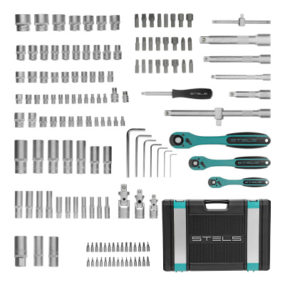 Набор инструментов, 1/4", 3/8", 1/2", Cr-V, S2, усиленный кейс, 151 предмет Stels по ценам производителя в Уфе с доставкой по всей России