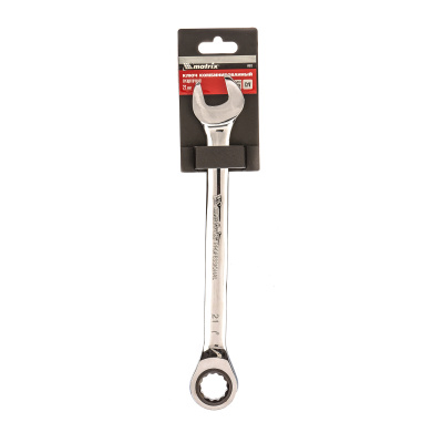 Ключ комбинированный трещоточный, 21 мм, CrV, зеркальный хром Matrix по ценам производителя в Уфе с доставкой по всей России