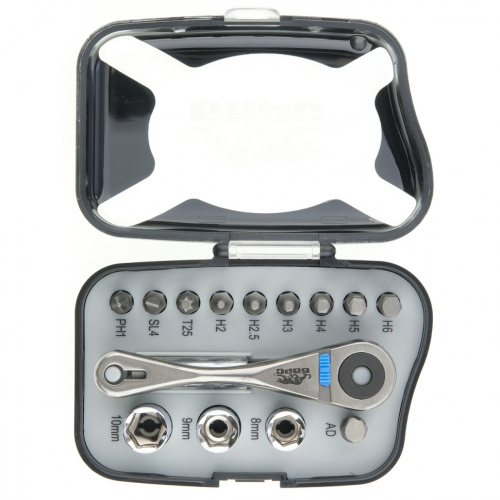 Реверсивная трещотка с набором бит и торцевыми головками, 14 шт Барс по ценам производителя в Уфе с доставкой по всей России