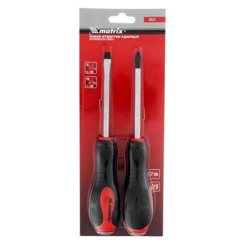 Набор ударных отверток 2 шт, PH2 х 100, SL6 х 100 CrV Matrix по ценам производителя в Уфе с доставкой по всей России