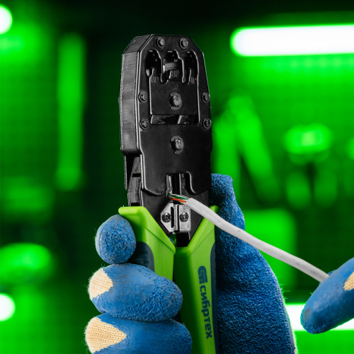 Клещи для обжима телефонных и компьютерных клемм 4P, 6P, 8P, функция обрезания проводов Сибртех по ценам производителя в Уфе с доставкой по всей России