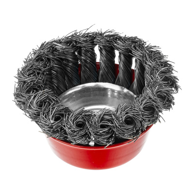 Щетка для УШМ, 75 мм, М14, "чашка", крученая проволока 0.35 мм Matrix по ценам производителя в Уфе с доставкой по всей России