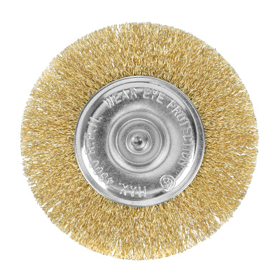 Щетка для дрели 100 мм, плоская со шпилькой, латунированная витая проволока Matrix по ценам производителя в Уфе с доставкой по всей России