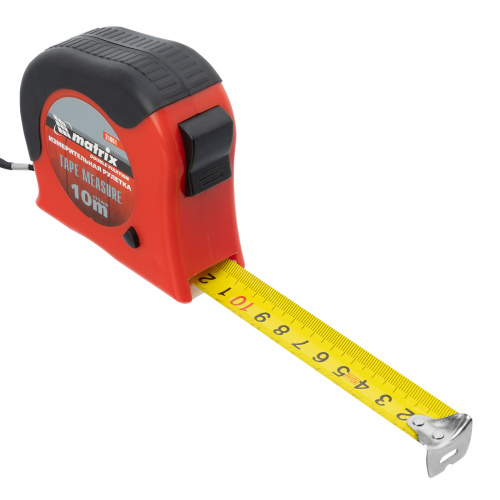 Рулетка Double fixation,10 м х 25 мм,обрезиненный корпус,двойная плавная фиксация Matrix по ценам производителя в Уфе с доставкой по всей России