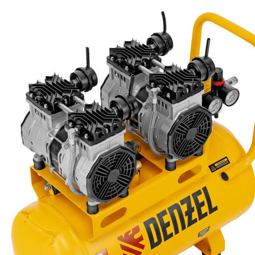 Компрессор безмасляный, малошумный DLS 2200/50, 2200 Вт, 2x1100, 50 л, 380 л/мин Denzel по ценам производителя в Уфе с доставкой по всей России
