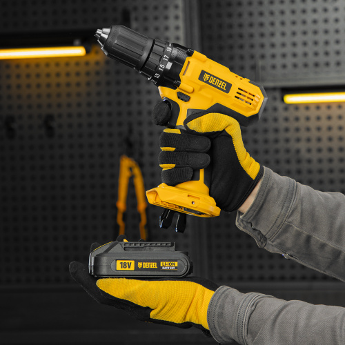 Дрель-шуруповерт аккумуляторная CDL-IB-18-02, Li-Ion, 18 В, 2 акк. Denzel по ценам производителя в Уфе с доставкой по всей России